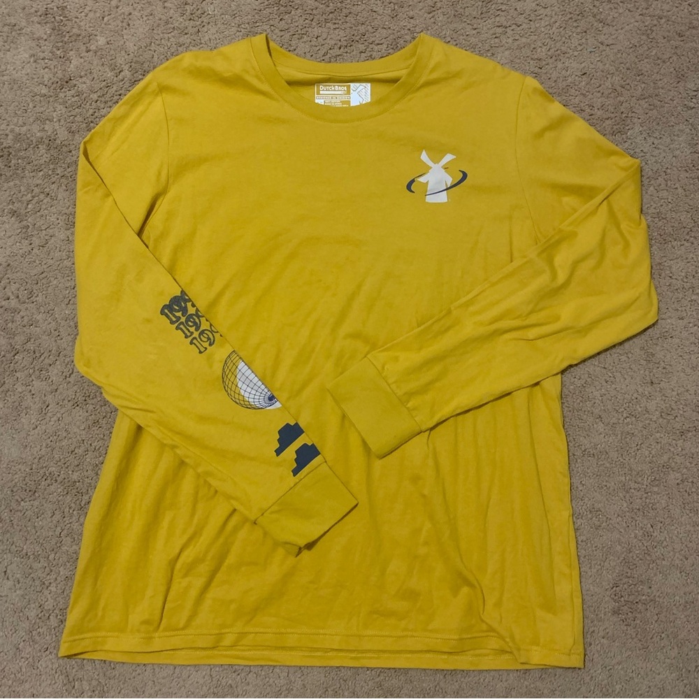 XL Dutch Bros Mustard Yellow Long Sleeve Tee